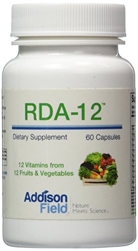 Organic Greens Superfood Supplement RDA-12 - Essential Vitamins and Antioxidants from 12 Whole Fruits & Vegetables, 100% All Natural Chemical Free - Potent Multivitamin to Maintain your Health 30 Day Supply 60 capsules