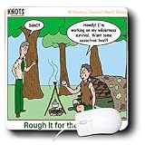 Rich Diesslins Funny KNOTS Scouting Cartoons - Rough It for the Fun of It - Wilderness Survival - Mouse Pads