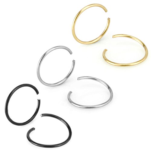 Charisma Stainless Steel Clip-on Closure Round Star Ring Fake Nose Lip Helix Cartilage Tragus Earrings