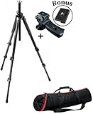 Bogen/Manfrotto 055XPROB Pro Tripod 322RC2 Ballhead MBAG80PN Padded Tripod Bag Kit with FREE QR Plate