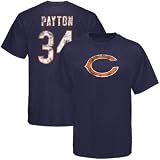 Mens Chicago Bears #34 Walter Payton Navy Vintage Name and Number Tshirt