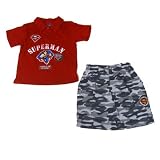 Superman Toddler American Classic Polo Shirt and Camo Shorts Set, 2T