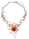 Citrine and carnelian choker, 'Fire Flower'