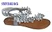 Elegant Women's Fashion Silver Color Hawaiian Flowers Gladiator Flat Sandals
