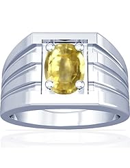Platinum Oval Cut Yellow Sapphire Solitaire Ring