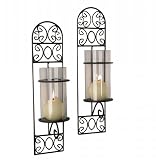 Metal Filigree Madeira Sconce Set
