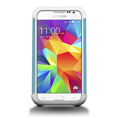 Prevail LTE / Core Prime Case, CoverON® for Samsung Galaxy Core Prime / Prevail LTE Diamond Rhinestone Bling [Aurora Series] Heavy Duty Hard Hybrid Tough Phone Cover Case - ( Light Blue + White )