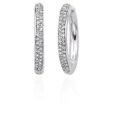 14K White Gold 1/2 ct. Diamond Huggie Earrings