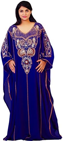 Dubai Very Fancy Kaftan Luxury Crystal Beaded Caftan Abaya Wedding Dress (SMALL)