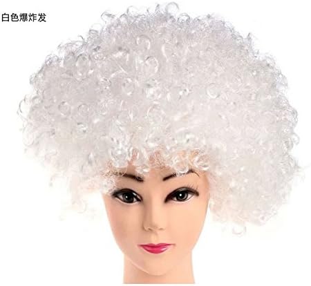 Halloween Wigs Performing Hair Fans Wig Curls Explosion Funny Wig Fluffy Wig Studio (white)