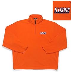 Illinois Fighting Illini NCAA "Glacier" Fleece Pullover Sweatshirt (Mango)