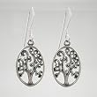 Oval Tree of Life Earrings in Sterling Silver, #9224
