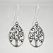 Oval Tree of Life Dangle Earrings in Sterling Silver, #9224