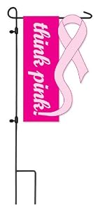 Think Pink! Sculpted Artistic Blend Garden Size Flag