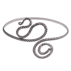 Indian Jewellery Sterling Silver Arm Bracelet Armlet 3.25 inches