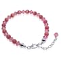 Made with Swarovski Elements� Pink Cats Eye & Crystal .925 Sterling Silver 7" 7.5" 8" 8.5" 9" Adjustable Bracelet with Lobster Clasp