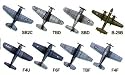 US Navy WWII Aviation Accessory Set 8 Diff. Aircraft Types 46 Total by Trumpeter