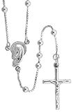 Sterling Silver 24 inch Rosary Necklace w/ 4 mm Beads