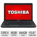 Toshiba Satellite Pro C650-EZ1524D PSC2FU-00V005 15.6" Notebook PC (Intel Core i5-2450M 2.5GHz, 8GB DDR3, 640GB HDD, DVDRW, Windows 7 Professional 64-bit, Black)