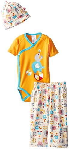 Zutano Unisex-Baby Newborn Le Cirque Short Sleeve Wrap Body with Hat and Pant Set