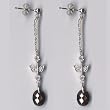Brown Briolette Flowerpot Silver CZ Earrings