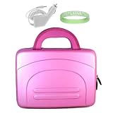 Pink Eva Amazon Kindle DX Hard Shell Carrying Case + White Rapid Kindle DX Car Charger + Vangoddy tm, Live*Laugh*Love wrist band!!! (Kindle DX Not Included)
