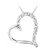 Sterling Silver 1/10ct Diamond Open Floating Heart Necklace