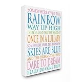 The Kids Room by Stupell "Somewhere Over The Rainbow Typography Oversized Stretched" Canvas Wall Art