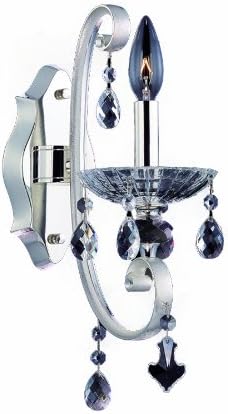 Allegri Lighting 10011-017-FR001 Nardini 1-Light Wall Sconce with Clear Firenze Crystal, Two-Tone Silver Finish