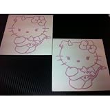1 Pair of Hello Kitty Devil Style Racing Car Decal Sticker (New) Pink Size 5.6x5.3 by click2go