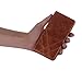 iPhone 6/6s Plus Case, Marge Plus Oil Wax Pattern Genuine Leather iPhone Case One Card Holder Slot Flip Cover Folio Case With Stand for Apple iPhone 6/6s Plus 5.5 Inch (Brown)