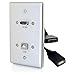 C2G 39874 HDMI and USB Pass Through Single Gang Wall Plate, Brushed Aluminum