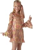 Kids Childrens Costume Retro Go Go Girl 70s Hippie Disco Dolly 60s Sequined Dress