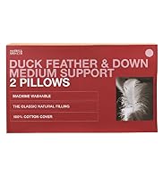 2 Duck Feather Down Medium Support Pillows