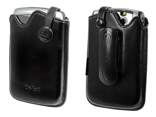 PREMIUM CELLET SIGNATURE EXECUTIVE LEATHER POUCH CASE WITH REMOVABLE SPRING CLIP for BLACKBERRY CURVE 8300, 8310, 8320, 8330 - RETAIL PACKAGING