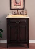 27 Bathroom Furniture LED Lighted Honey Onyx Top Single Sink Vanity Cabinet 726