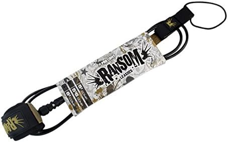 Ransom Surf Wax Jr Pro Comp Black / Gold Surfboard Leash - 6 ft.