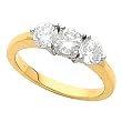 14K Two-Tone Gold Diamond Three-Stone Engagement Ring - 1.00 Ct.