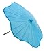 Quasimoon PaperLanternStore.com 32 Inch Turquoise Paper Parasol Umbrella, Scallop Shaped