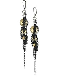 Millianna "Shipwreck" Black Chain and Bronze Crystal Petite Earrings