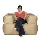 BaZi � Armchair Sofa Bean Bag in WHEAT Barkweave Fabric