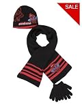 from Spiderman hat, scarf and glove set for 4 - 7 years old boy Spiderman hat, scarf and glove knitted set, size medium, guideline: for 4 - 7 years old boy