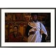 Priest Inside Ura Kida Nem Reth Church, Zeig Island, Lake Tana, Amhara, Ethiopia Collections Framed Photographic Poster Print by Jane Sweeney, 35x25