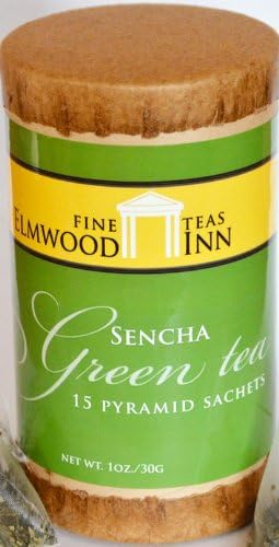 Elmwood Inn Japanese Sencha Green Tea, Pyramid Tea Sachets, Fine Teas, 15 Tea Sachets / 30 Cups of Tea!!