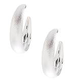 G by GUESS Diamond Dust Silver Hoops, SILVER