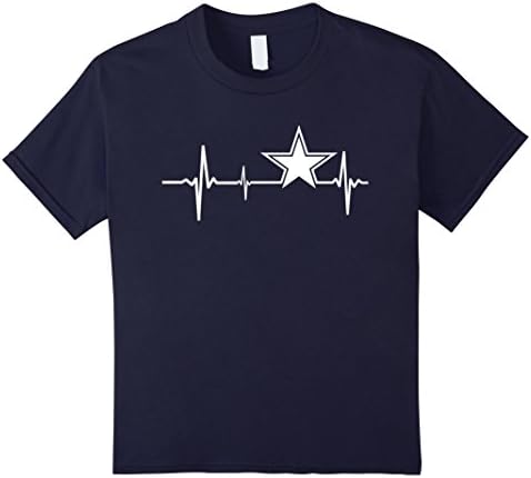 Kids Dallas Fan Heartbeat T Shirt 4 Navy