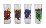 Set Of 4 Marvel Heroes Sound Effects 2 Ounce Shooter Glasses
