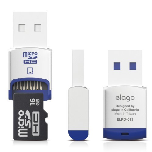 elago Nano Mobile Micro SD Reader (Not included micro SD card) (White / Blue)
