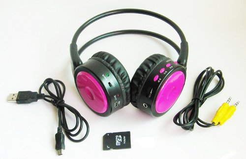Wireless Stereo Headphone Headset FM SD TF FM Radio MP3 Player Pink Wireless Stereo Headphone Headset FM SD TF FM Radio MP3 Player - Pink