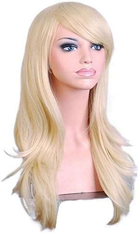 HOTGEE(TM) 28" High Temperature Synthetic Fiber Healthy Hair Curly Wavy Cosplay Costume Wig (Light Blonde)